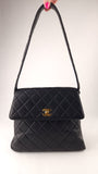 Chanel Matelasse Black Leather Shoulder Bag - 3493