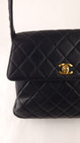 Chanel Matelasse Black Leather Shoulder Bag - 3493