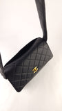 Chanel Matelasse Black Leather Shoulder Bag - 3493
