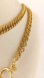 Chanel Gold Tone Vintage Magnifying Glass Charm Necklace - G0552