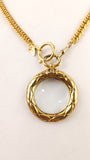 Chanel Gold Tone Vintage Magnifying Glass Charm Necklace - G0552