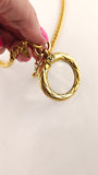 Chanel Gold Tone Vintage Magnifying Glass Charm Necklace - G0552