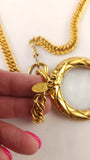 Chanel Gold Tone Vintage Magnifying Glass Charm Necklace - G0552