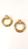 Chanel 24K Gold Door Knocker Clip On Earrings - G0542