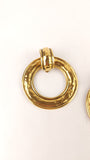 Chanel 24K Gold Door Knocker Clip On Earrings - G0542