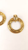 Chanel 24K Gold Door Knocker Clip On Earrings - G0542