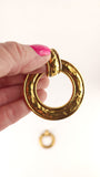 Chanel 24K Gold Door Knocker Clip On Earrings - G0542