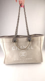 Chanel Beige/Grey Deauville Canvas Tote - G0537