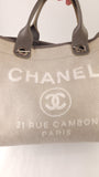 Chanel Beige/Grey Deauville Canvas Tote - G0537