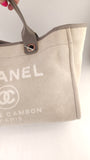 Chanel Beige/Grey Deauville Canvas Tote - G0537