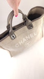 Chanel Beige/Grey Deauville Canvas Tote - G0537