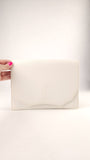 YSL White Saffiano Leather Clutch - G0551