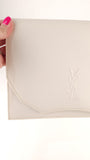 YSL White Saffiano Leather Clutch - G0551