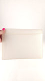 YSL White Saffiano Leather Clutch - G0551