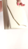 YSL White Saffiano Leather Clutch - G0551