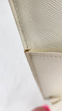 YSL White Saffiano Leather Clutch - G0551