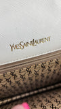 YSL White Saffiano Leather Clutch - G0551