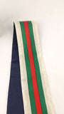 Gucci Red/Green Stripe and Navy Reversible Silk Twilly - 3646