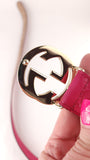 Gucci GG Pink Leather Belt - G0531