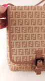 Fendi Zucchino Beige/Pink Canvas Shoulder Bag - 3600
