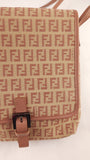 Fendi Zucchino Beige/Pink Canvas Shoulder Bag - 3600