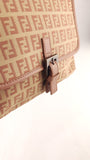 Fendi Zucchino Beige/Pink Canvas Shoulder Bag - 3600
