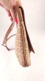Fendi Zucchino Beige/Pink Canvas Shoulder Bag - 3600