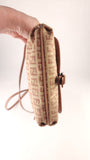 Fendi Zucchino Beige/Pink Canvas Shoulder Bag - 3600