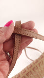 Fendi Zucchino Beige/Pink Canvas Shoulder Bag - 3600