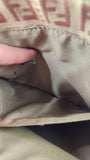 Fendi Zucchino Beige/Pink Canvas Shoulder Bag - 3600