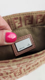 Fendi Zucchino Beige/Pink Canvas Shoulder Bag - 3600