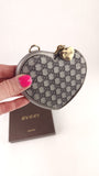 Gucci GG Silver Leather Heart Coin Purse - 3644