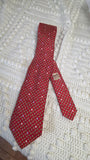 Hermes Red Silk Tie w/Fruit - G0469