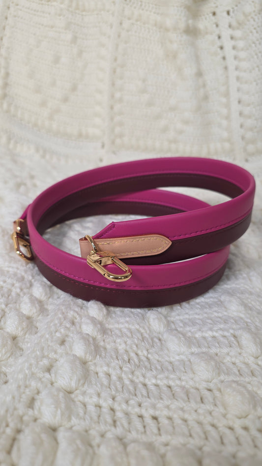 Louis Vuitton Burgandy/Pink Leather Shoulder Strap - G0456