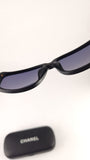Chanel Matte Black Plastic Sunglasses - 3697