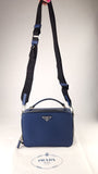 Prada Blue Saffiano Leather 2way Handbag - G0615