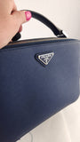 Prada Blue Saffiano Leather 2way Handbag - G0615