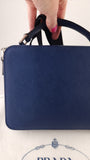 Prada Blue Saffiano Leather 2way Handbag - G0615