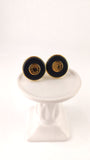 Hermes Clou de Selle Black Leather Clip-on Earrings - G0553