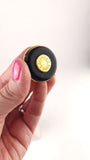 Hermes Clou de Selle Black Leather Clip-on Earrings - G0553