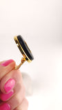 Hermes Clou de Selle Black Leather Clip-on Earrings - G0553