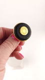 Hermes Clou de Selle Black Leather Clip-on Earrings - G0553