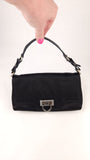 Salvatore Ferragamo Gancini Black Satin Handbag - 3688