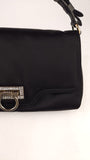 Salvatore Ferragamo Gancini Black Satin Handbag - 3688