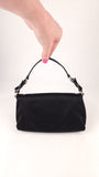 Salvatore Ferragamo Gancini Black Satin Handbag - 3688