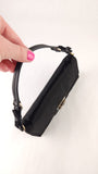 Salvatore Ferragamo Gancini Black Satin Handbag - 3688