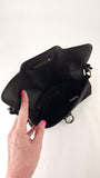Salvatore Ferragamo Gancini Black Satin Handbag - 3688
