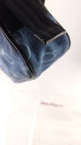 Salvatore Ferragamo Gancini Navy Canvas Shoulder Bag - 3686