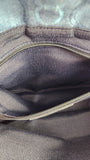 Salvatore Ferragamo Gancini Navy Canvas Shoulder Bag - 3686