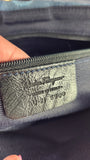 Salvatore Ferragamo Gancini Navy Canvas Shoulder Bag - 3686